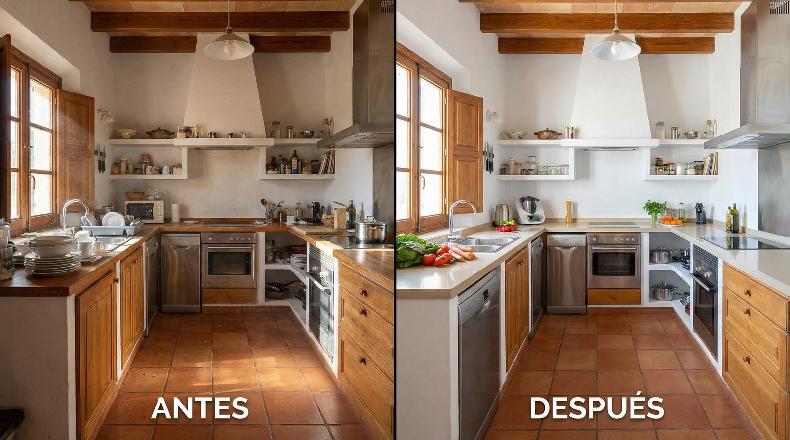 Antes y después de limpieza profesional en Mataró